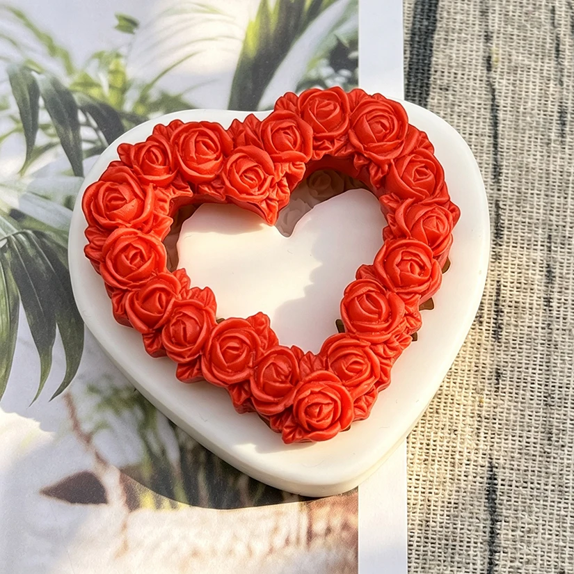 Rose Heart Silicone Sugarcraft Mold Resin Tools Cupcake Baking Mould Fondant Cake Decorating Tools