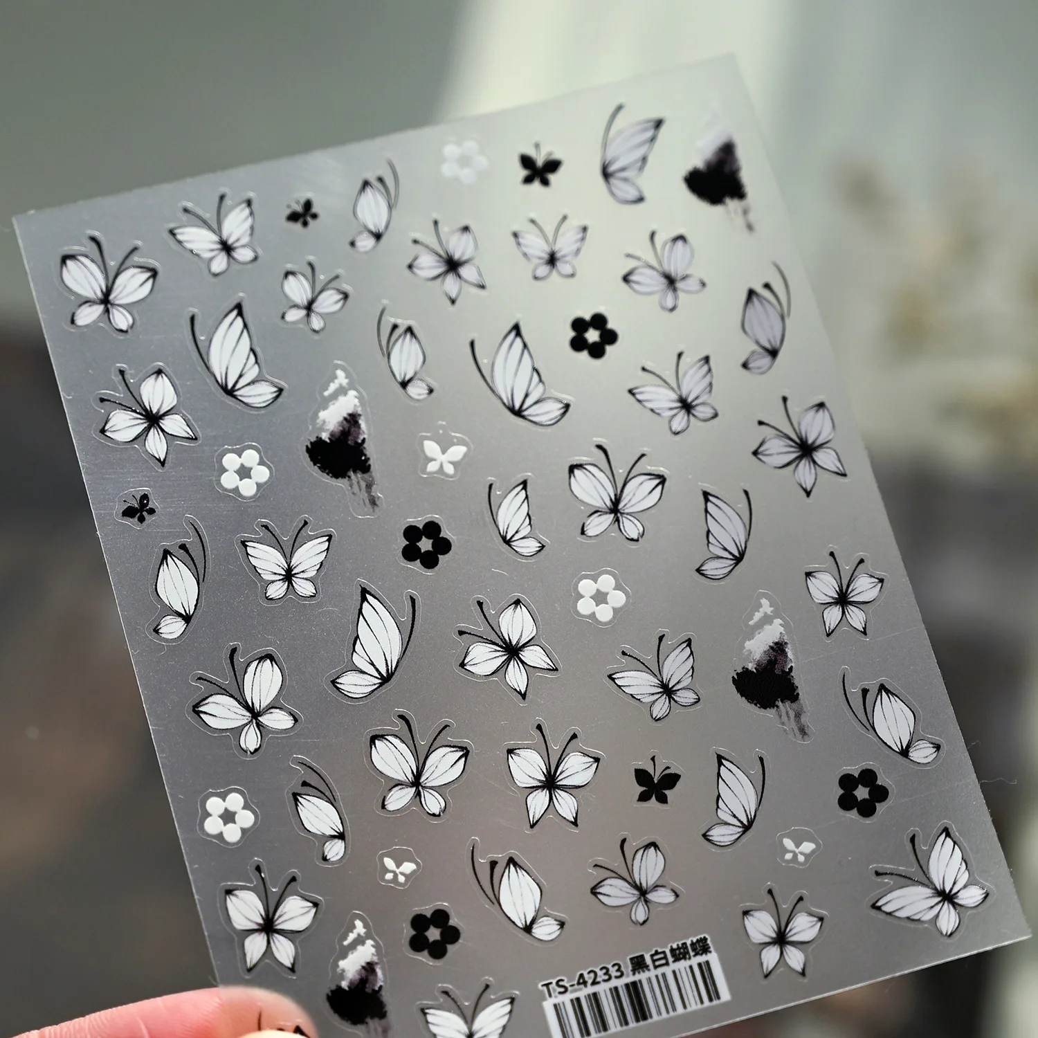 Plaid Star Vintage Academic Style Fünfzackiger Stern Kleines Herz 5D Nail Art Aufkleber Geprägte Nagelaufkleber Maniküre für Frauen – Detail 9