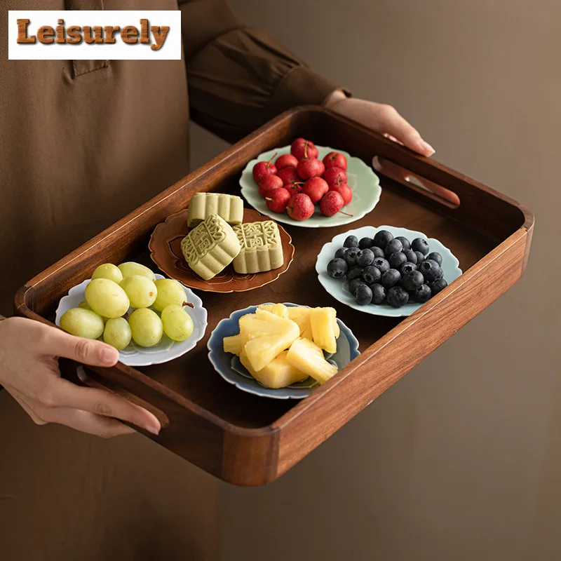 

Lotus Flower Fruit Dishes Ancient Pastry Plate Cake Display Stand Food Dinner Plates Household Serving Tray Accessories Craft