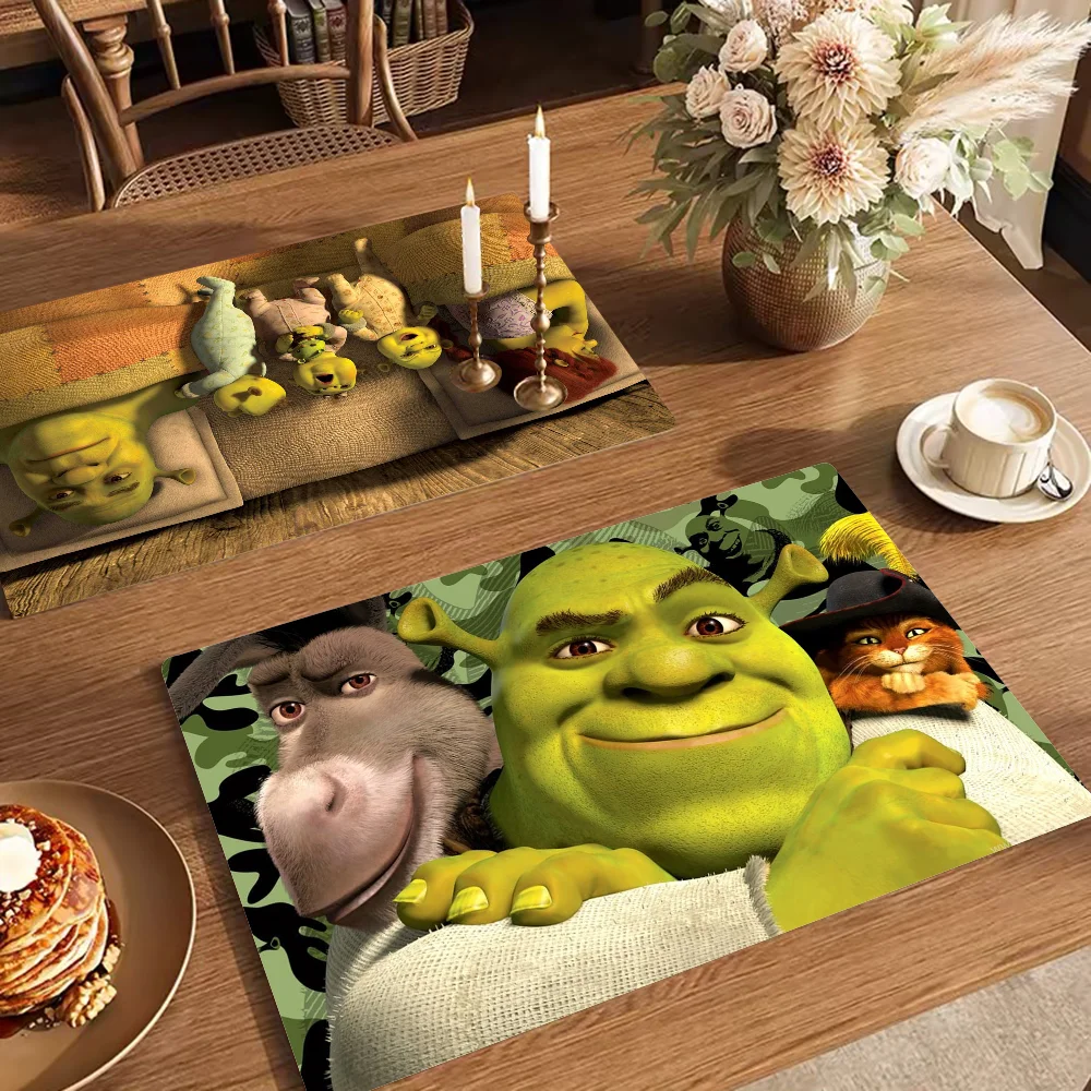 Funny Movie S-shrek Kitchen Drainage Mat Retro Style Dish Drying Pads Absorbent Placemats Drainer Tableware Mats Accessories