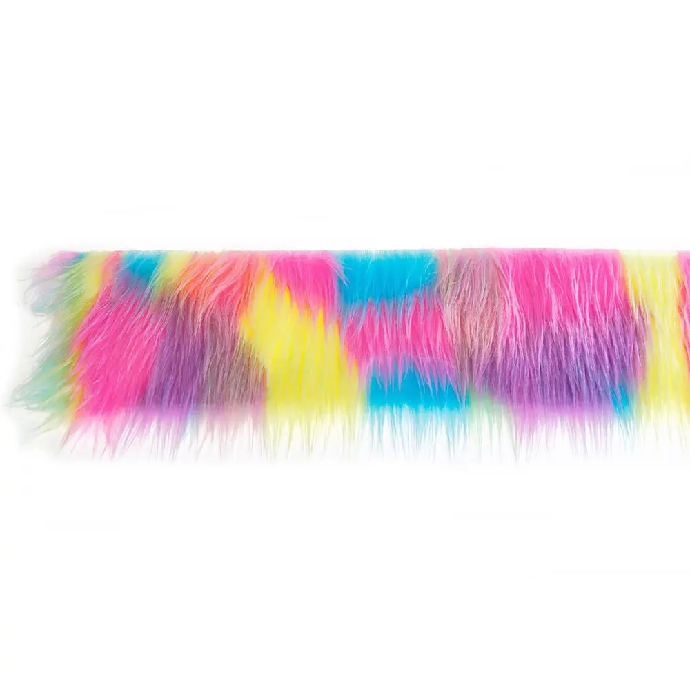 1.5M Multicolor Soft Plush Faux Fur Ribbon Trim DIY Costume & Home Decoration Sewing Tapes Fabric 9cm Width Bulk Craft Supplies
