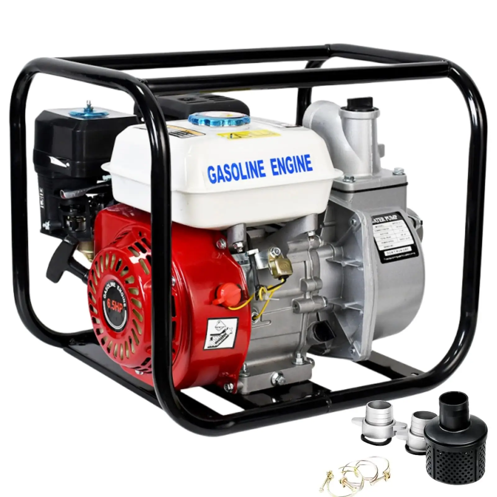 2" 6.5 HP 4-Stroke Gas Powered Semi-Trash Water Pump, 212cc 4-Cycle 158GPM High Flow Rate 26.2FT Suction 105FT Lift