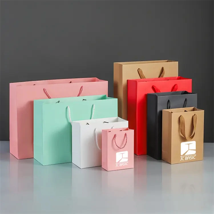 Luxury Printed Cosmetic Jewelry Wedding Boutique Shopper Shopping Custom Small Gift Paper Bags With Logo And Handles