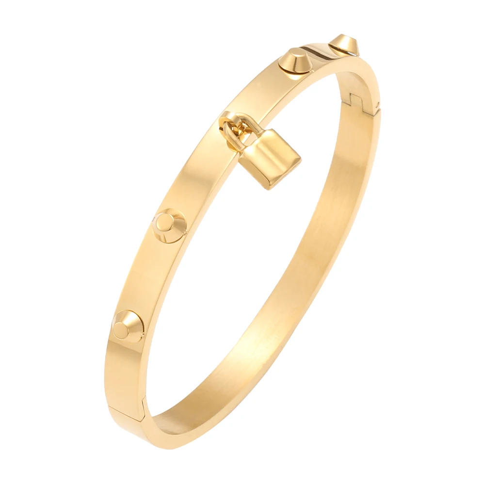 

Fashion Stainless Steel 6MM Wide Love Lock Welding Anchor 3 Colors Jewelry For Women's Style Bracelet Party Gift