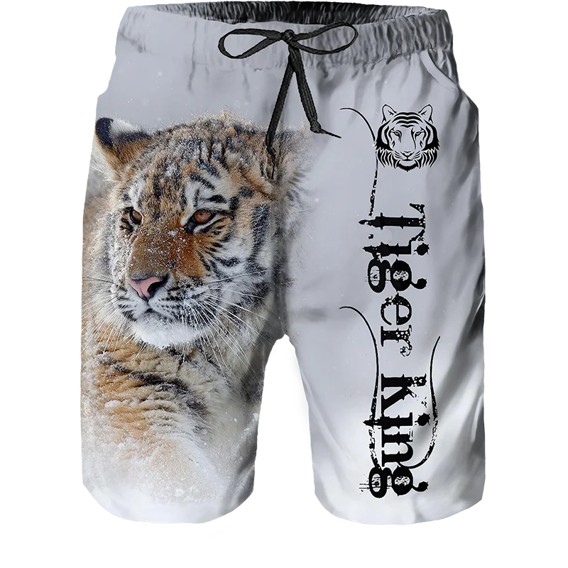 2023 Verão Novos Homens Casual Shorts Legal Animal Print Tiger Print Calças Running Shorts Respirável Shorts Homens