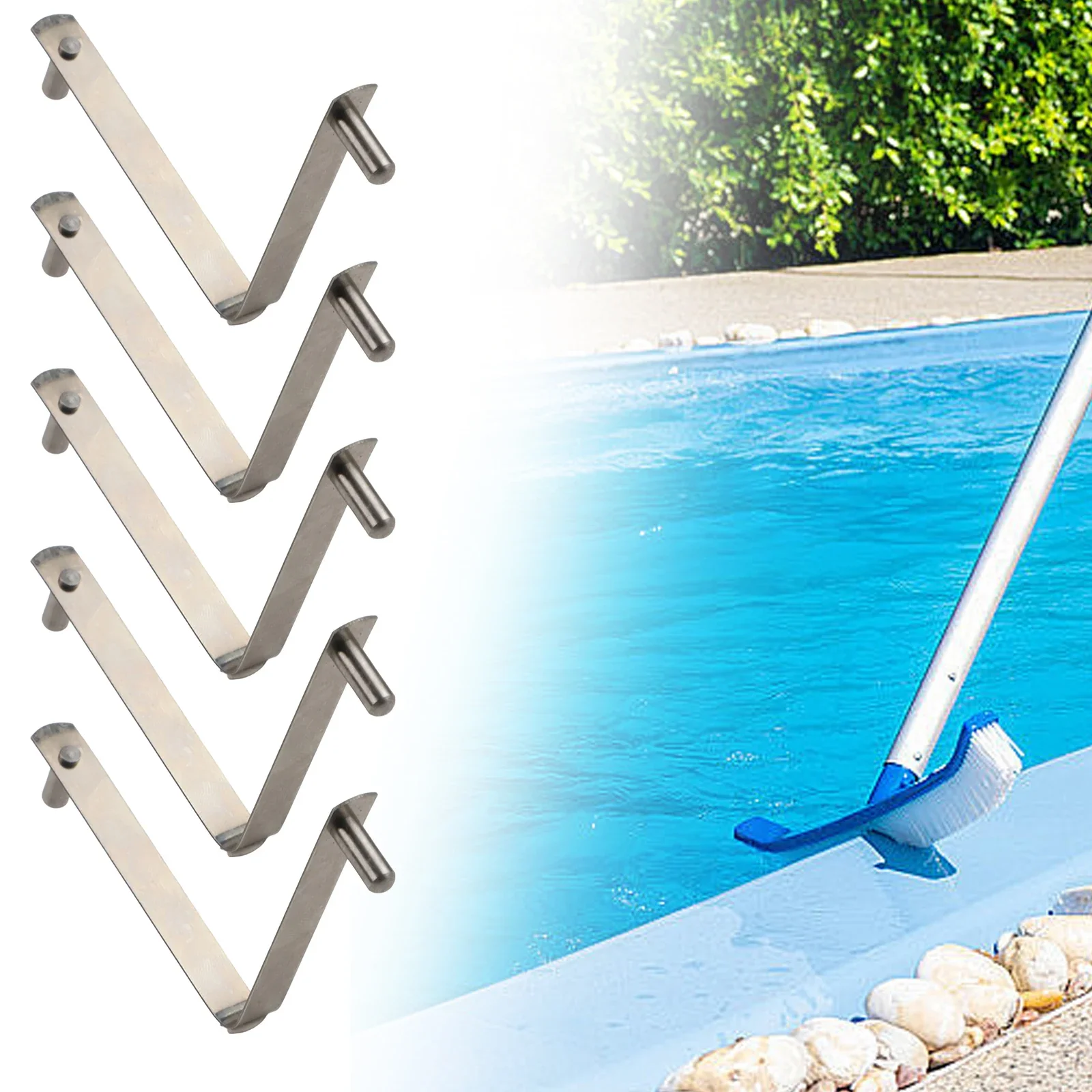 V-shaped Clip Stainless Steel Clips Spa Cleaning 6*1.2*0.45cm Secure Attachment Enhances Maintenance Experience
