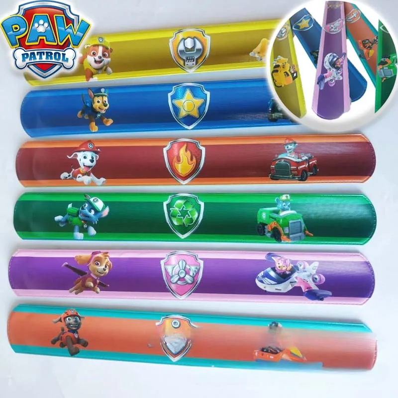 PAW Patrol Chase Wrist Strap Children Clap Ring Slap Bracelets Kids Snapping Rings Toy Children's Birthday Gift Party Product