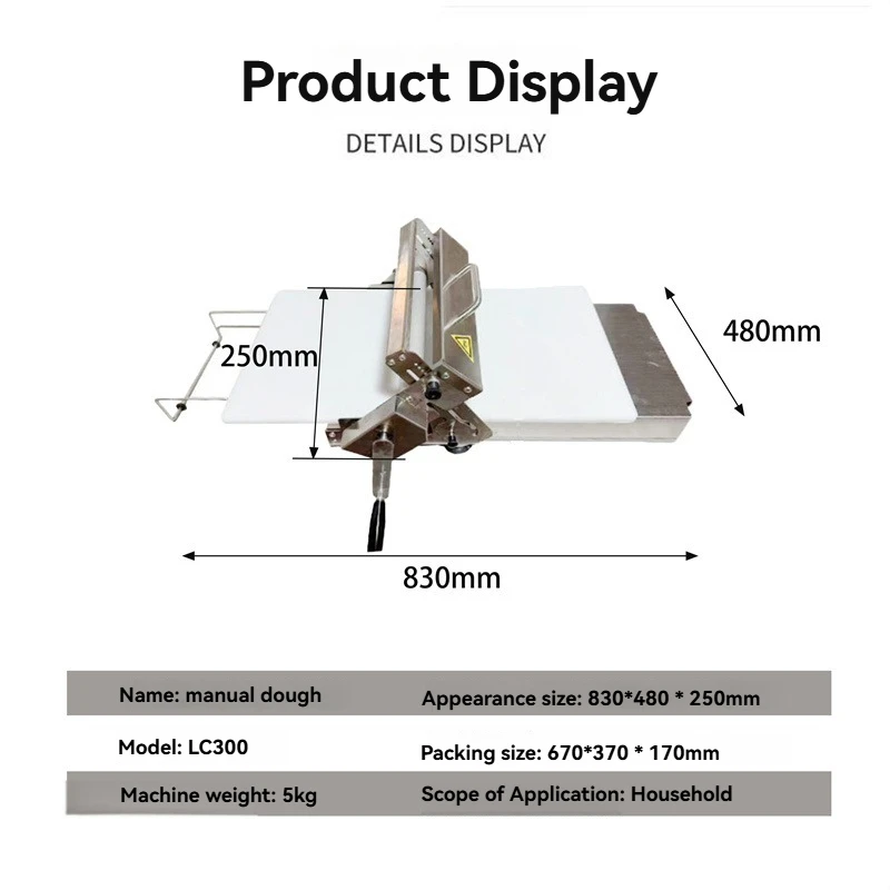 

Stainless Steel Desktop Hand Cranked Puff Pastry Machine Pizza Dough Sheeter Roller Croissant Dough Laminator