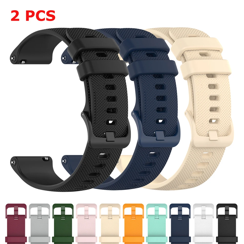 2 قطعة 22 مللي متر 20 مللي متر حزام ساعة عالمي لساعة سامسونج جالاكسي 7 40/44 مللي متر سوار سيليكون رياضي لهواوي/شاومي Amazfit Smartwatch #1