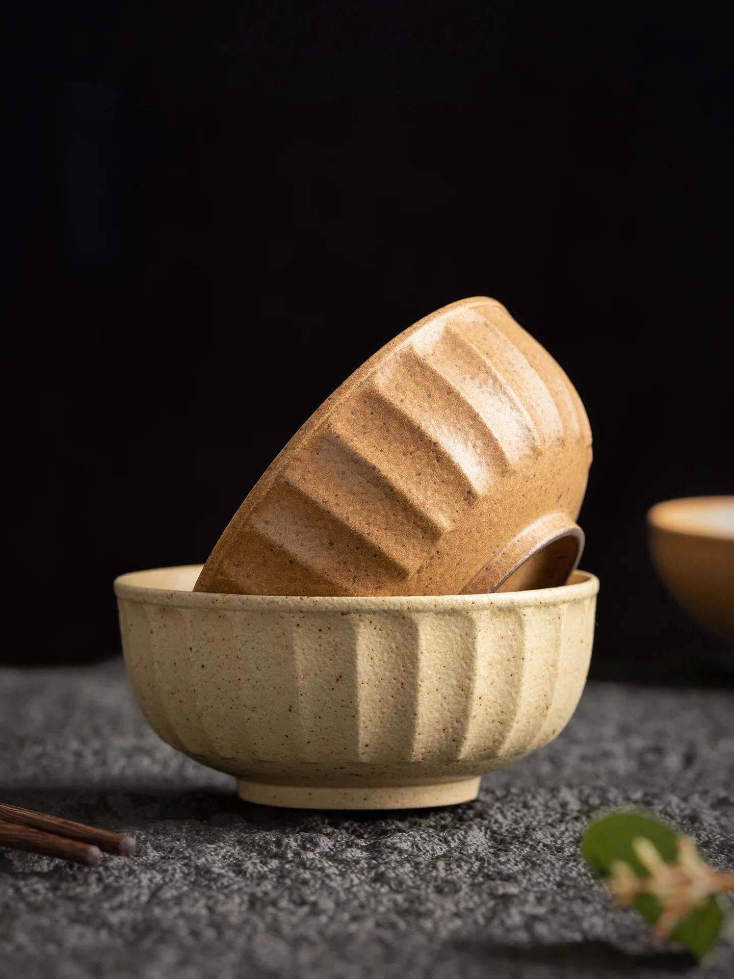 high-temperature-ceramic-noodle-soup-rice-bowl-vertical-stripe-chinese-style-dinnerware-set-home-use-high-aesthetic-value