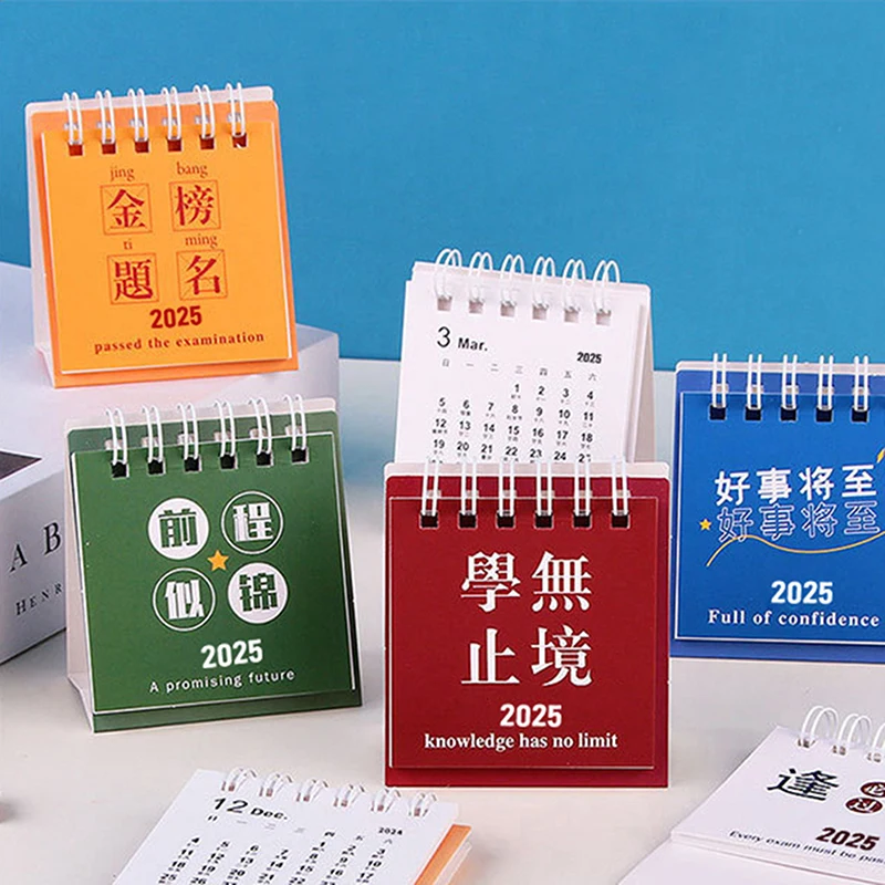 2025 Mini Desk Calendar Portable Office Decoration Desktop Small Monthly Planner Calendar Daily Memo Calendar Study Plan
