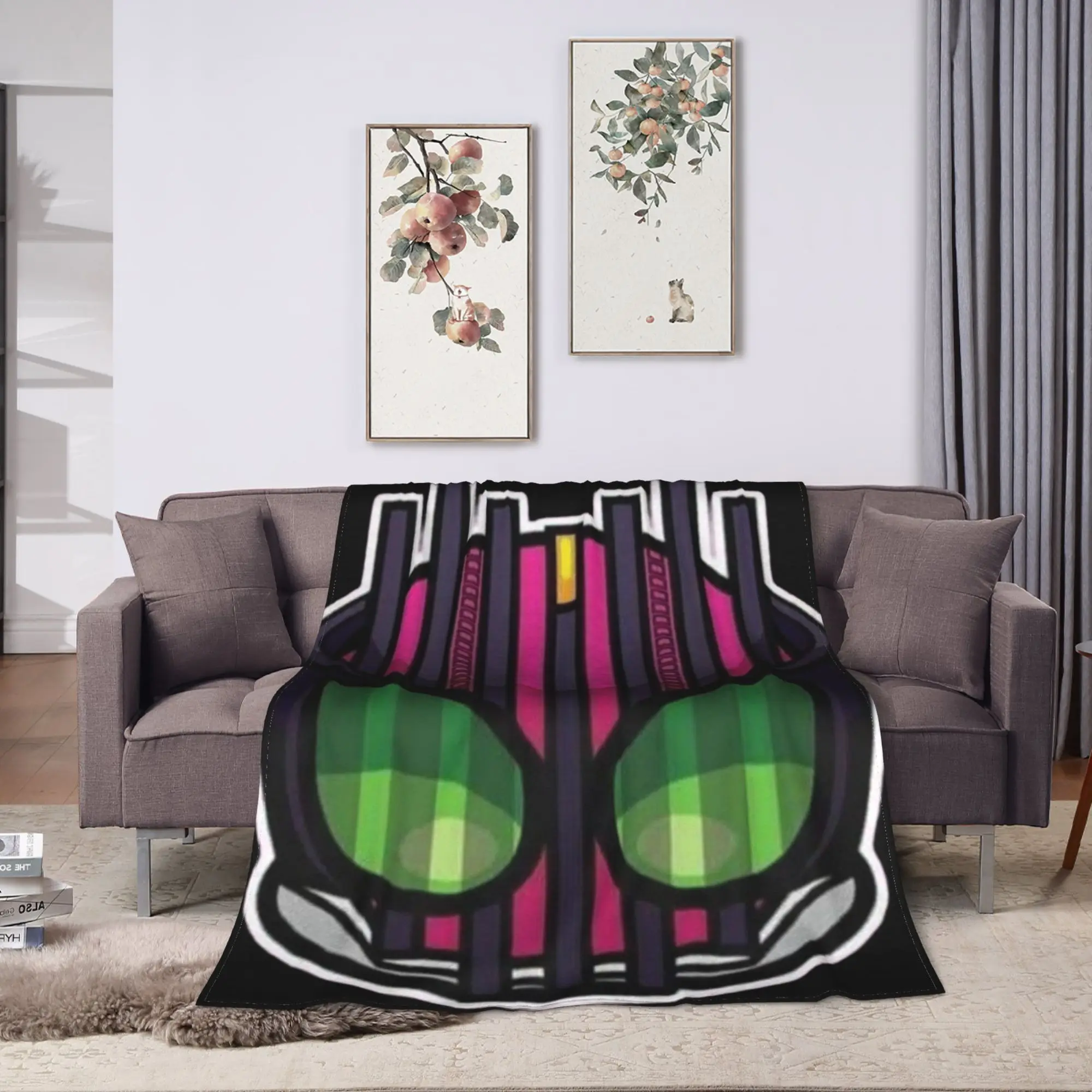 Soft Blanket Travel Kamen Rider Cartoon Throw Blanket  Flannel Bedspread For Couch Chair Novelty Sofa Bed Cover