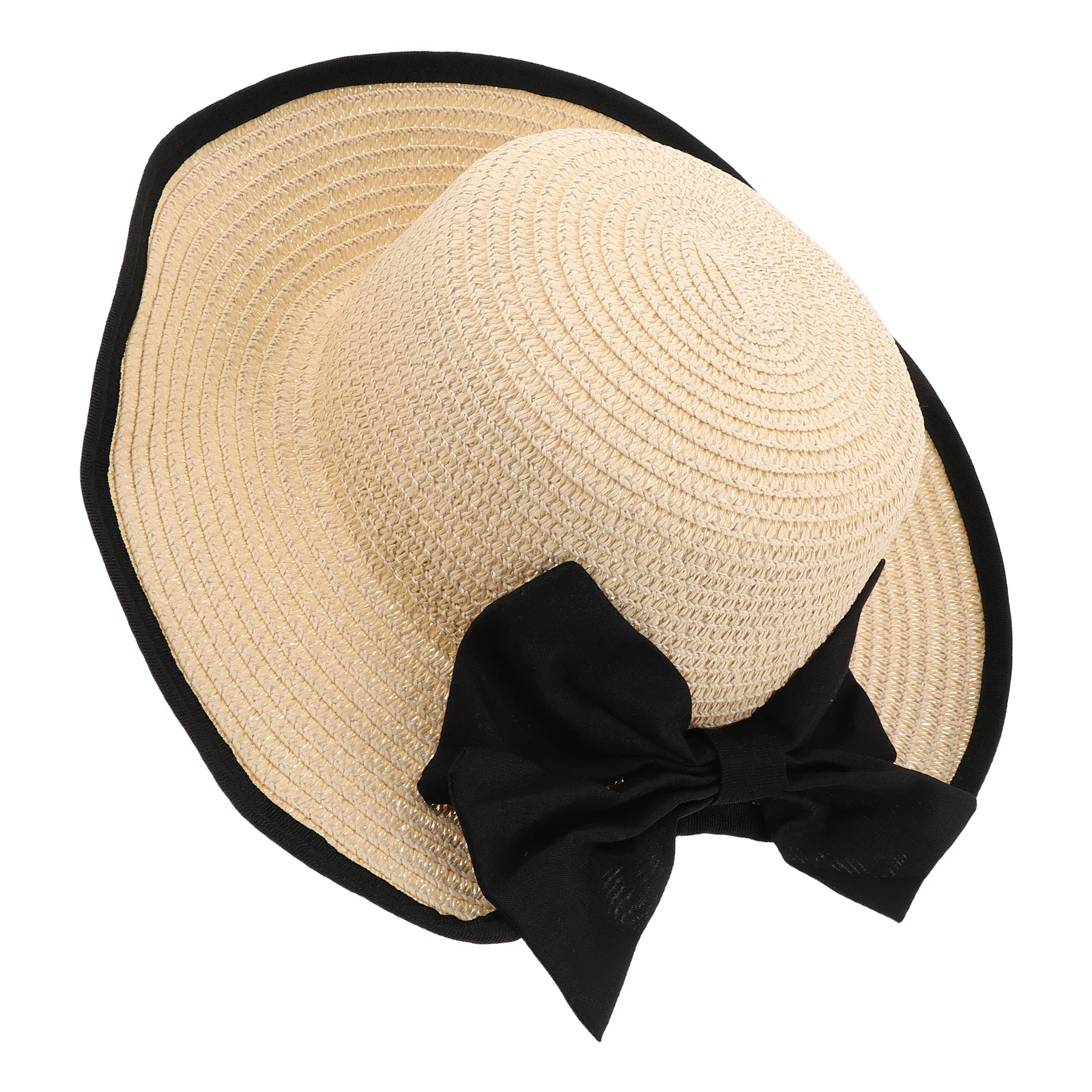 

Women Wide Brim Hat Foldable Bow Tie Design Lightweight Breathable Summer Sun Hat Outdoor Travel Beach Vacation