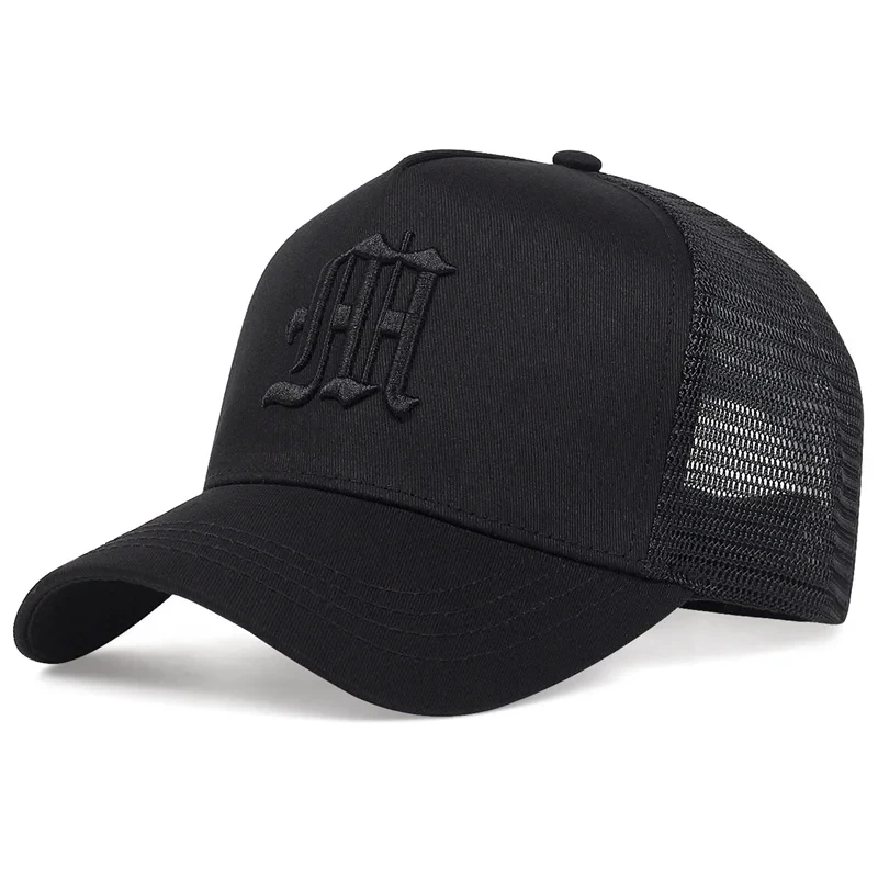 Unisex M Buchstaben-Stickerei Baseball-Netzkappen Hip-Hop-Kappe Frühling Sommer Outdoor Verstellbare Freizeithüte Sonnenschutzhut – Detail 2