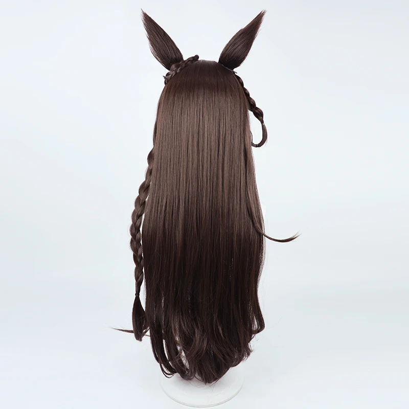 Perruque de Cosplay synthétique de jeu animé Uma Musume, jolie Derby Daiichi Ruby, avec queues d'oreille, fête de jeu de rôle, Fiber résistante à la chaleur