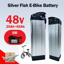 100% original brand new 48V 20Ah-60Ah Silver Fish battery, large capacity lithium-ion electric bicycle universal battery