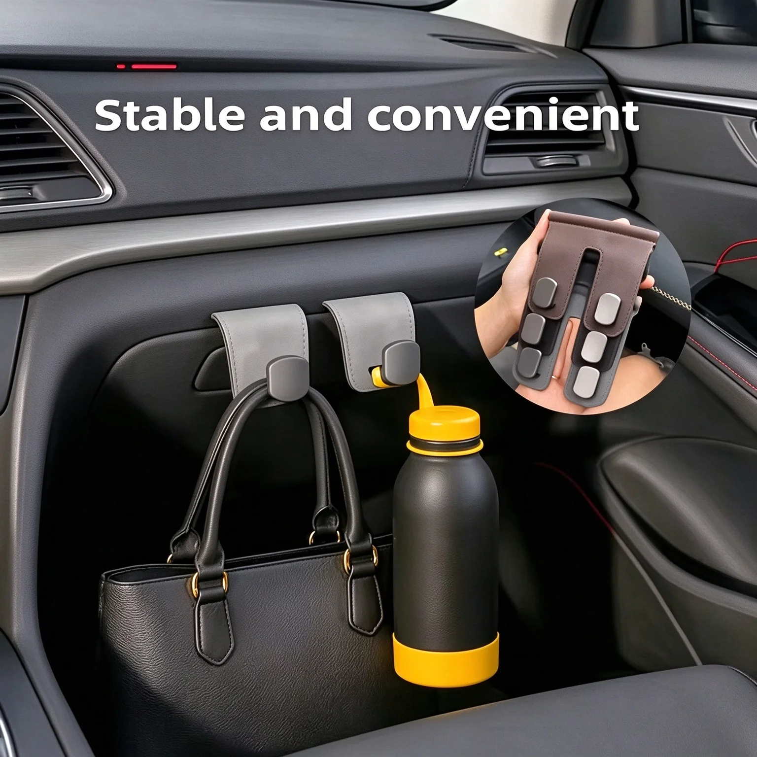 HTMCK Car Glove Box Storage Hook, Multifunctional Front Passenger Interior Hanger Hook Auto Accessory