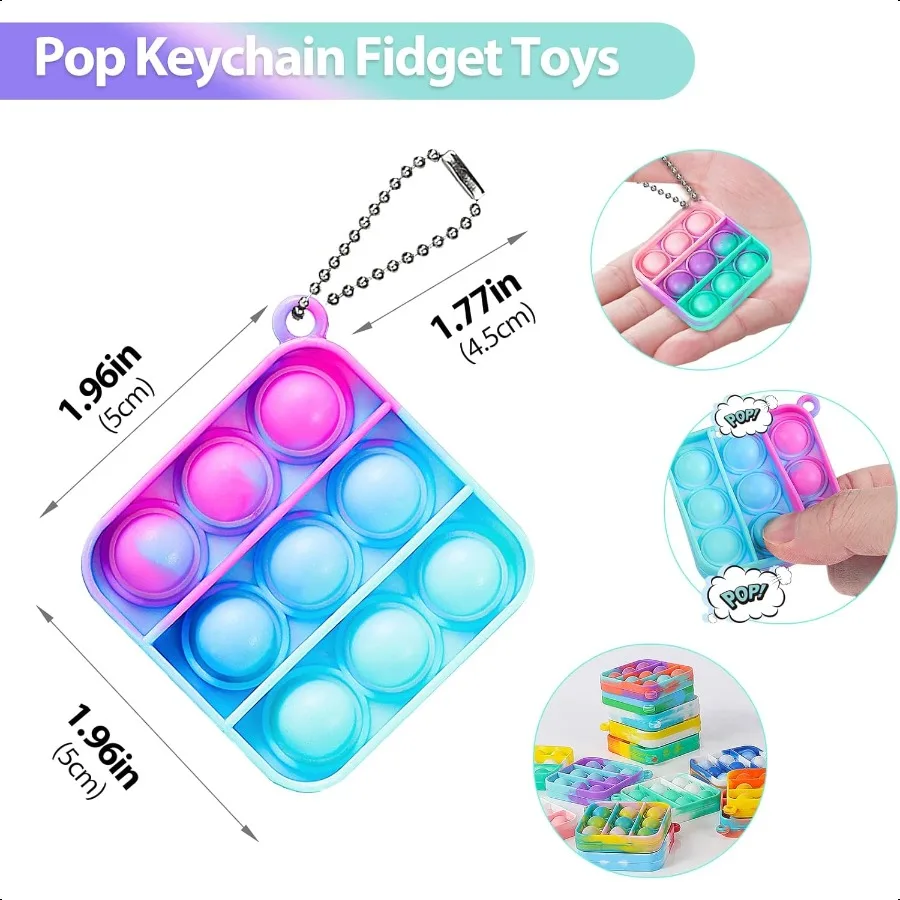 ألعاب البوب المململة السائبة هدايا حفلة لها لـ 48 812 30 حزمة سلسلة مفاتيح البوب الصغيرة It تململ لعبة تململ لجوائز الفصول الدراسية للظهر