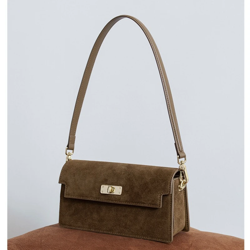 

Нишевые женские сумки из матовой натуральной кожи, модная высококачественная сумка подмышки, новый стиль, наклонные сумки через плечо на одно плечо