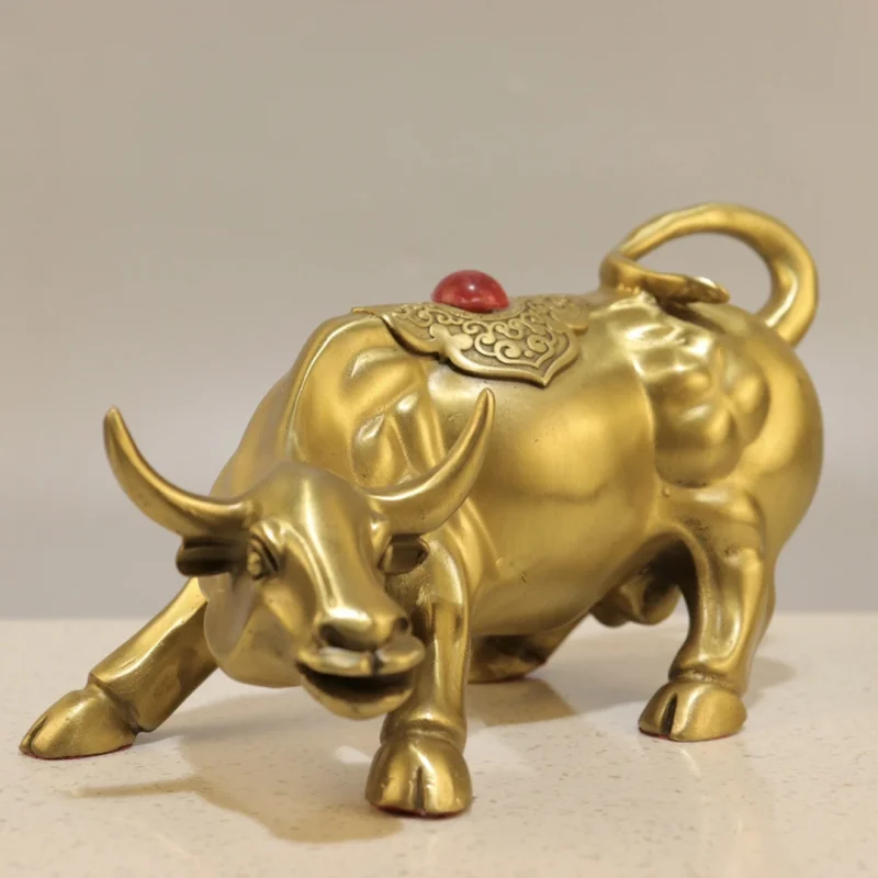 Wall Street Bull Brass Ornament Home Decoration Creative Gift Bullish Ambition Craft