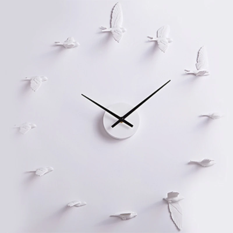 Swallow Bird Light Luxury Wall Clock Art Clock Creative Fashion Simple Mute Home Living Room Office Wall Clock White Wall Clock