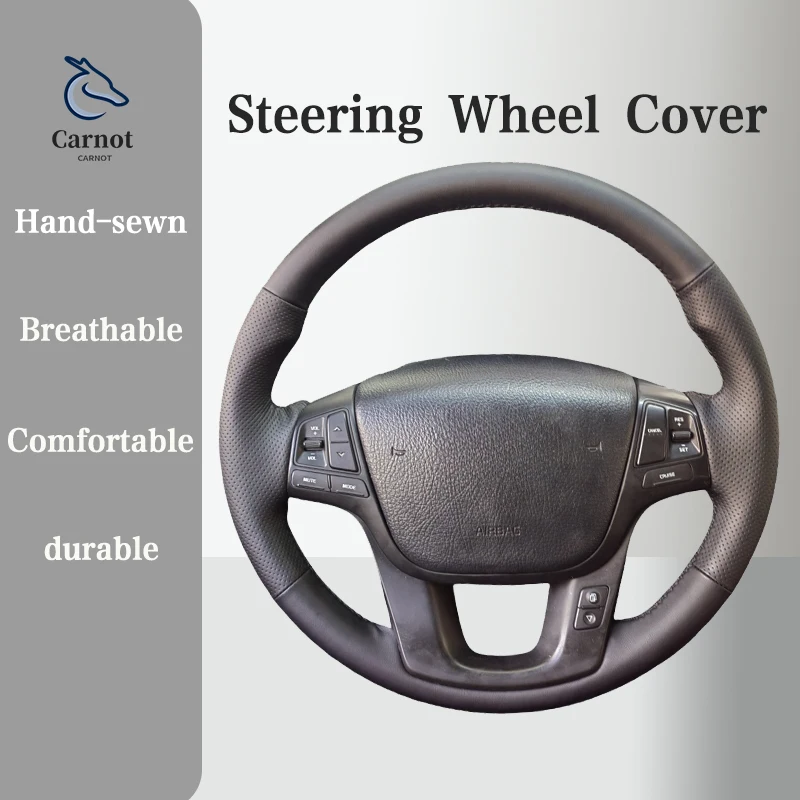 Microfiber Leather Car Steering wheel Cover For Kia Sorento 2009-2014 K7 Cadenza 2011  Handle Cover Interior Car Accessories