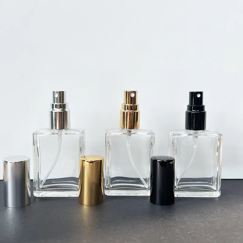 

10/30pcs Clear Square Glass Perfume Bottle 15ml Mini Fragrance Cosmetic Packaging Spray Bottles Refillable Glass Vials