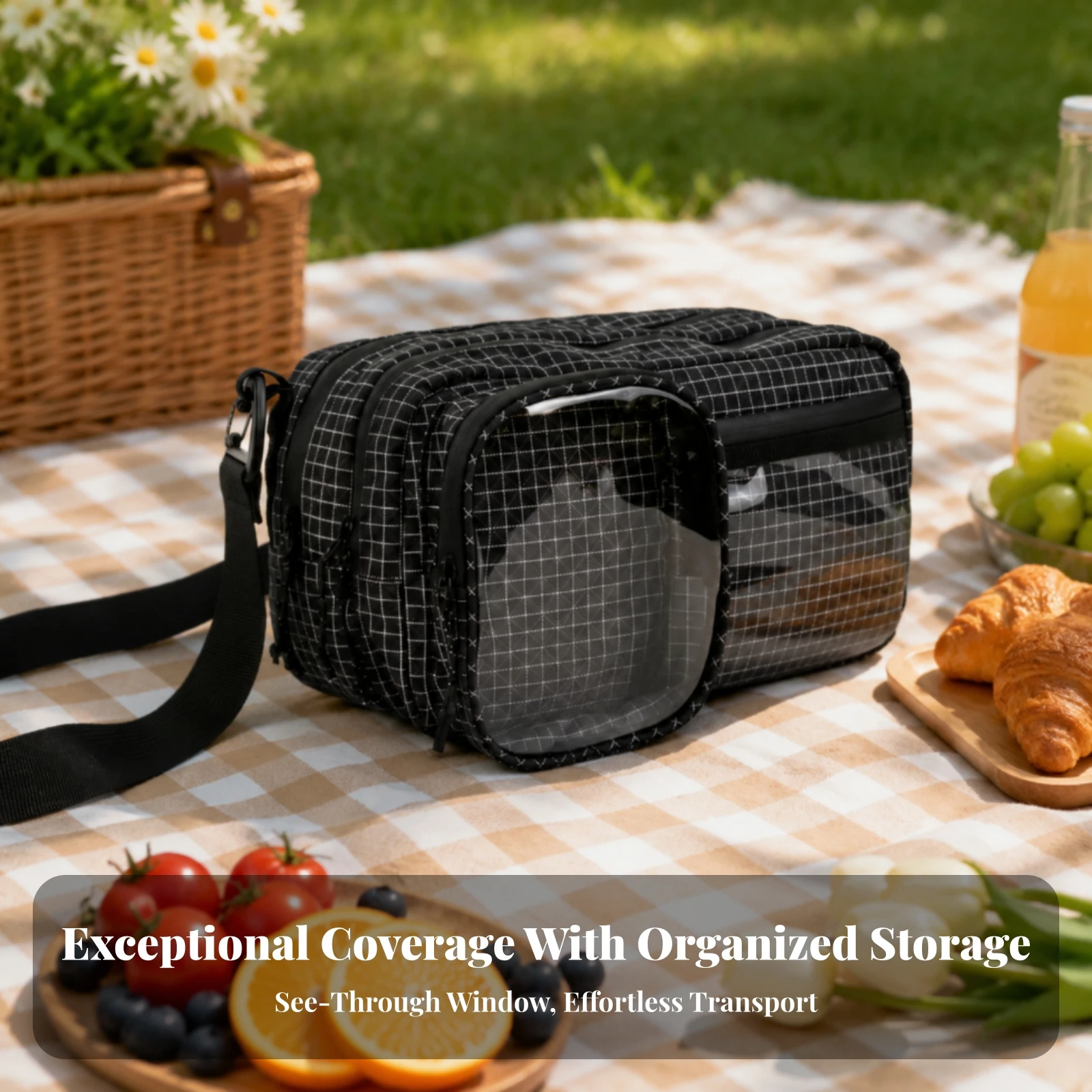 Immagine 3: Borsa a Tracolla con Due Scomparti e Multi-Tasche, Borsa a Tracolla con Cinghia Regolabile, Resistente e Confortevole