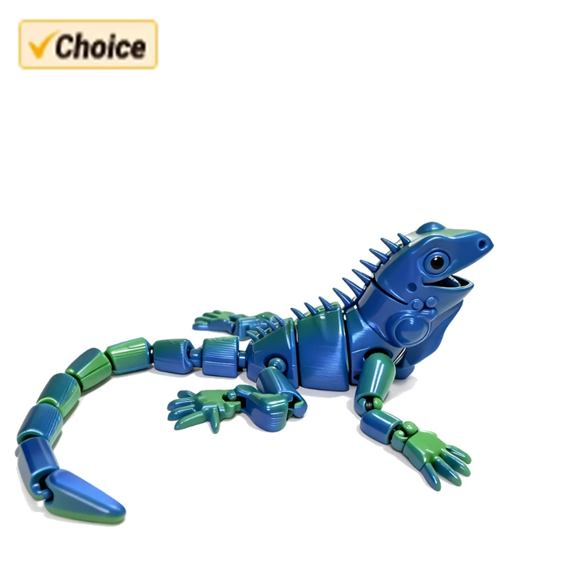 3d printed long-tailed lizard joint movable decorative toys, small statues, car ornaments, lizard model gifts