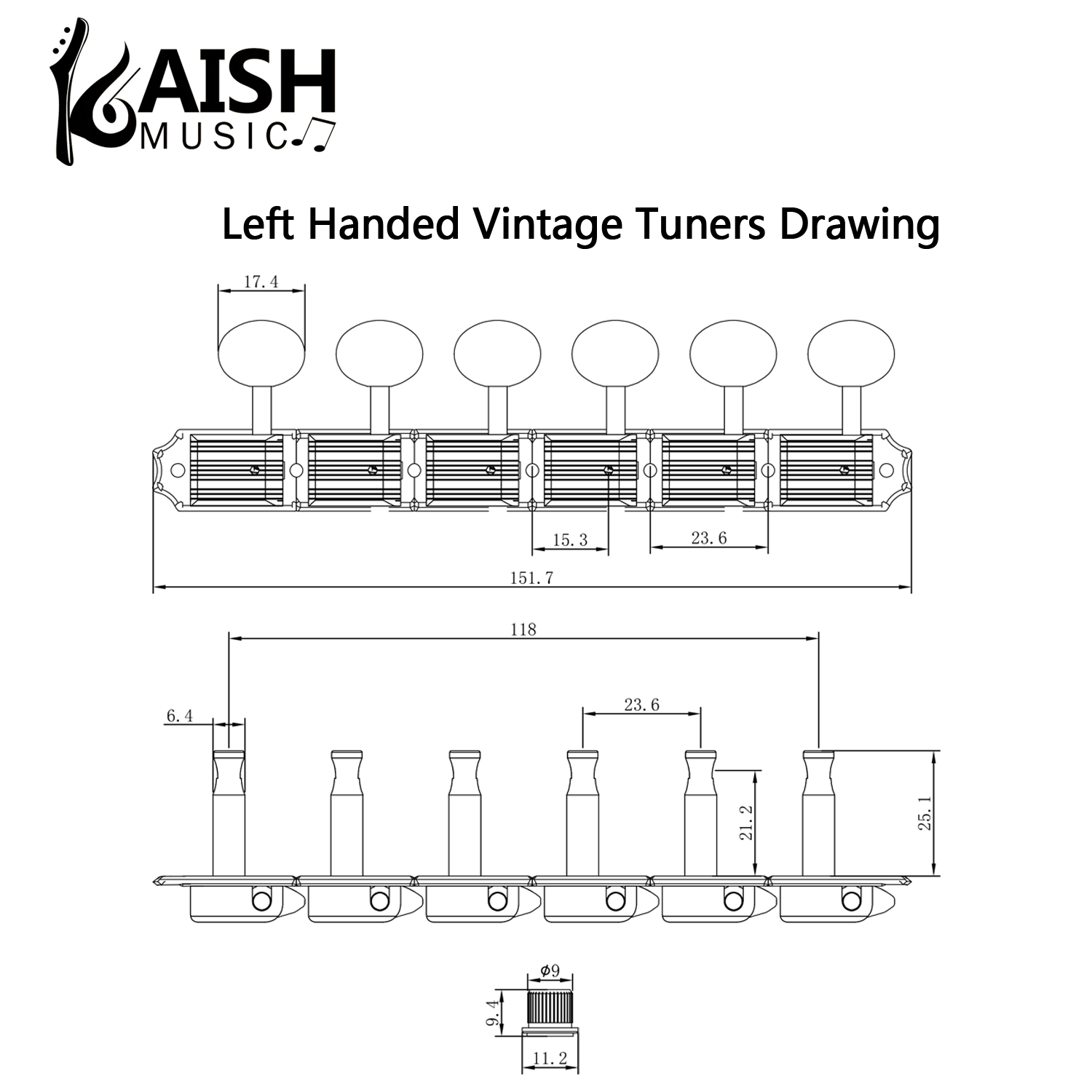 آلات ضبط المستقبلون الكلاسيكية النقية التي يتم ارتداؤها على الطريق من KAISH أوتاد مفاتيح مع عمود منفصل لحاجز Strat/Tele/Jaguar #3