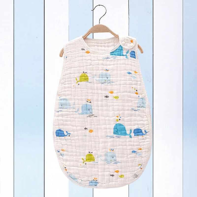 Kangobaby #My Soft Life# Spring Summer Musin Cotton Newborn Sleeping Bag Sleeveless Breathable Baby Vest Wrap Infant Swaddle