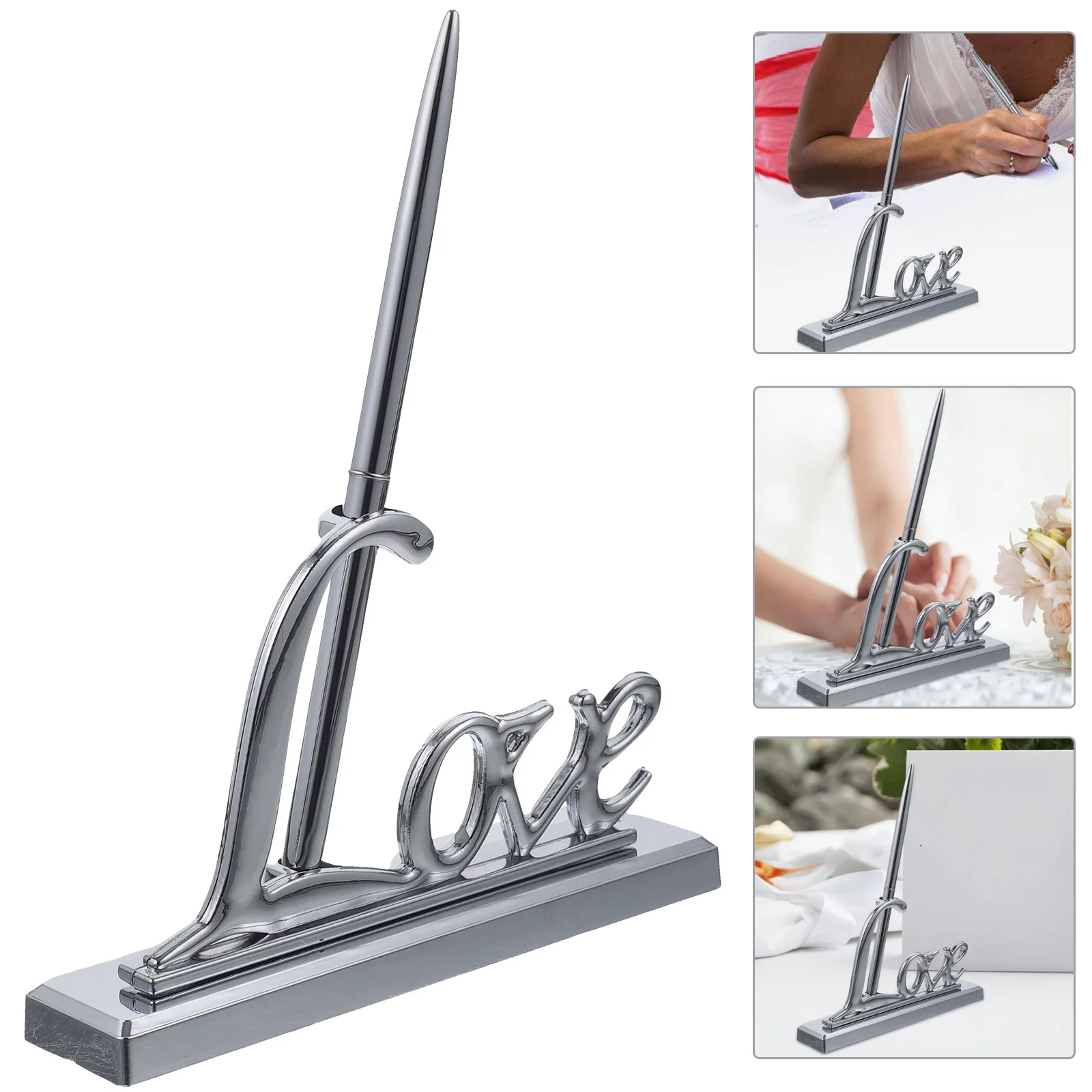 

Pen Holder + Wedding Signing Scrapbook Pens for Guest Books Writing with Bridal Shower Travel Guests