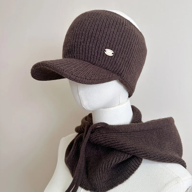 Zweiteiliges gestricktes Oberteil, Kappe und Sturmhaube für Damen und Herren, Schal, einteilige Mützen, Unisex, warme Wintermütze, kältebeständige Skimütze – Detail 11