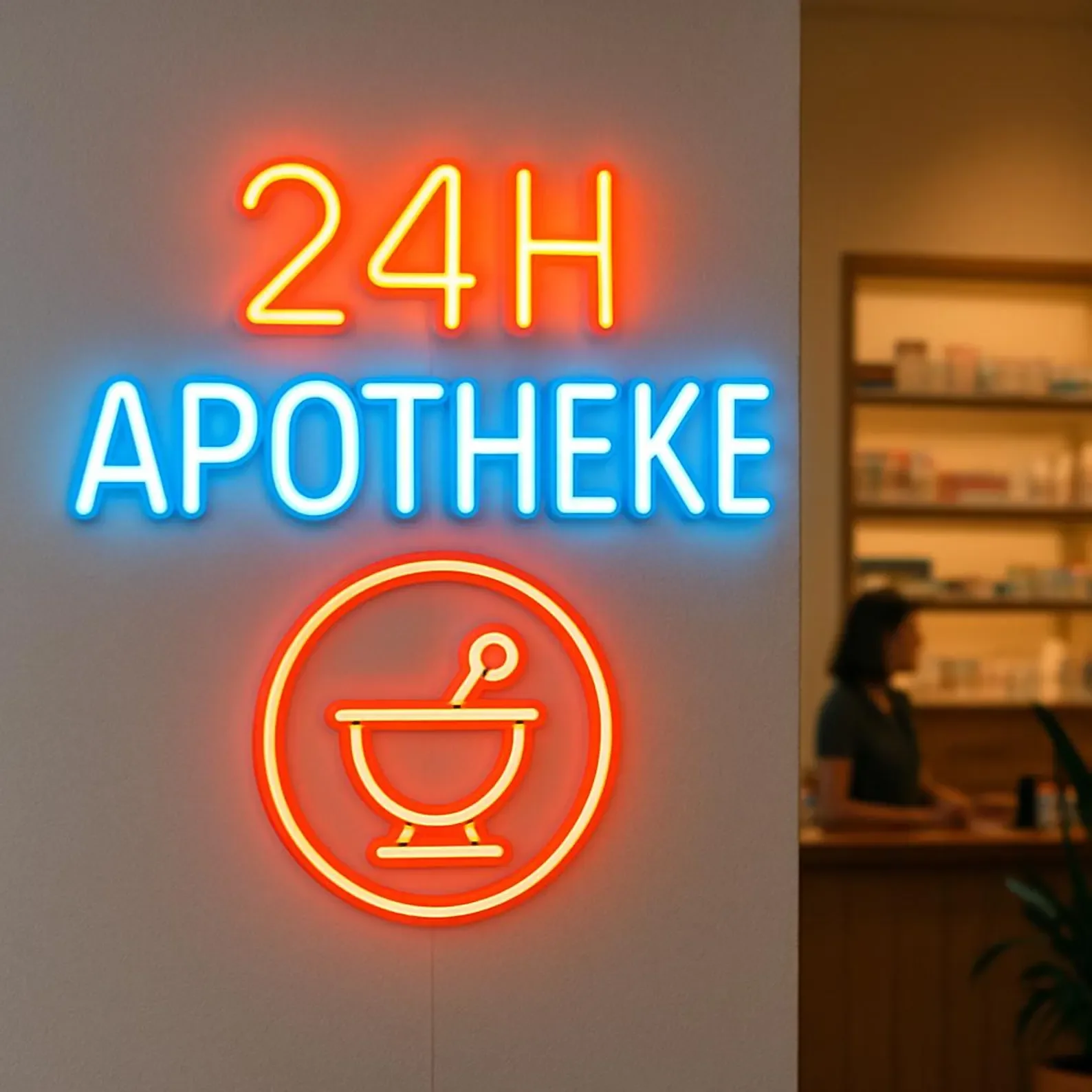 24H Apotheke Neon Sign,24 Hour Pharmacy Neon Sign,Mobile Pharmacy Neon Sign,Gift Idea for Pharmacist,Polyclinic Neon Sign view 4