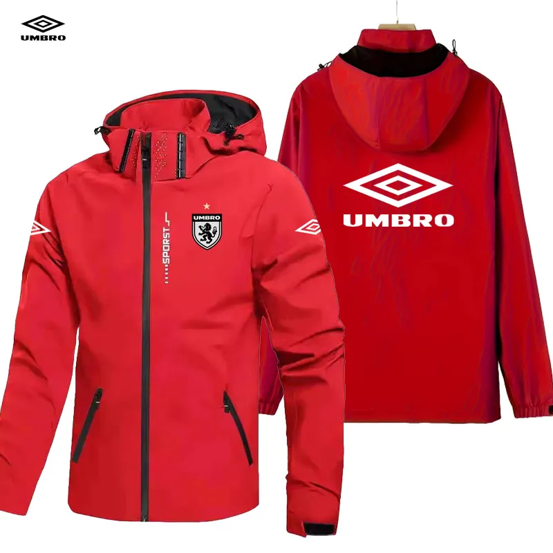 2026UMBRO Logo Racing Men's Printed Outdoor Zipper Removable
