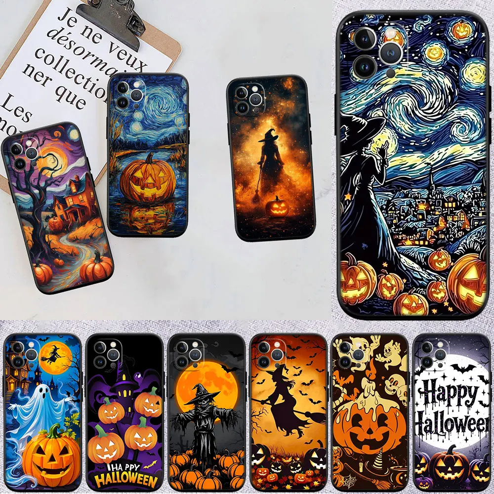 HK24 Happy Halloween Shell Phone Case for Samsung Galaxy S20 S21 S22 Ultra FE Plus A21S A22 A24 A25 A26 A30 A30S A31