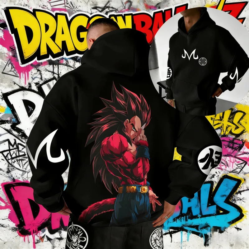 2026 Neue Herbst/Winter Dragon Ball 40. Jubiläum Super Saiyajin 100% Baumwolle Anime Hoodie Übergröße Lässige Streetwear Unisex Y2k
