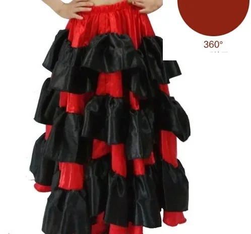 spanish costume girl long red flamenco style dress ballroom skirt for girls child black dance dresses costumes for kids clothes