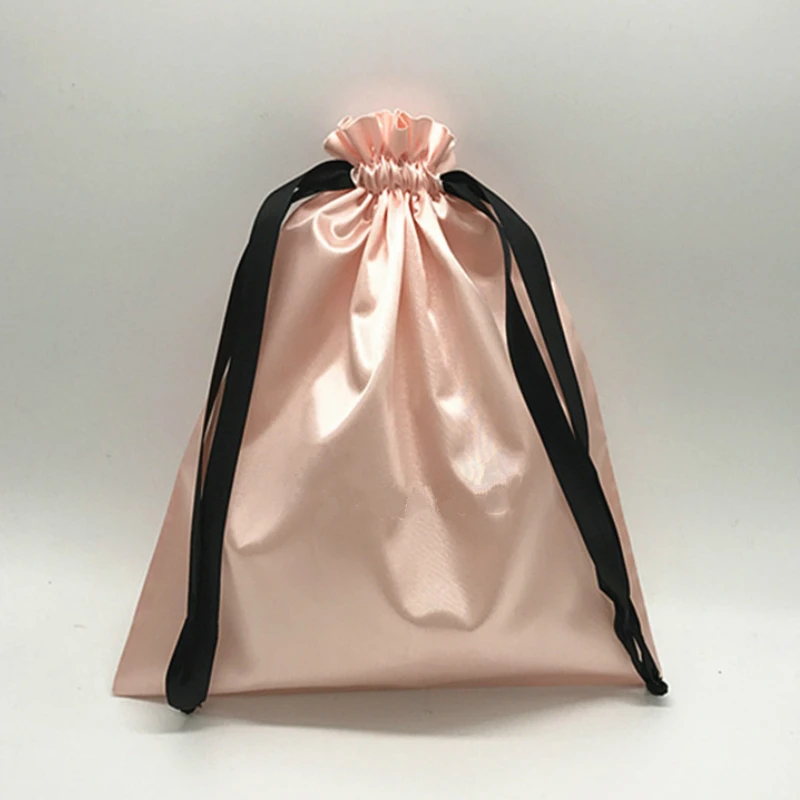 20PCS Luxury Satin Jewelry Pouch Packaging Hair Cosmetic Silk Drawstring Bag Party Wedding Gift Makeup Storage Sachet Print Logo