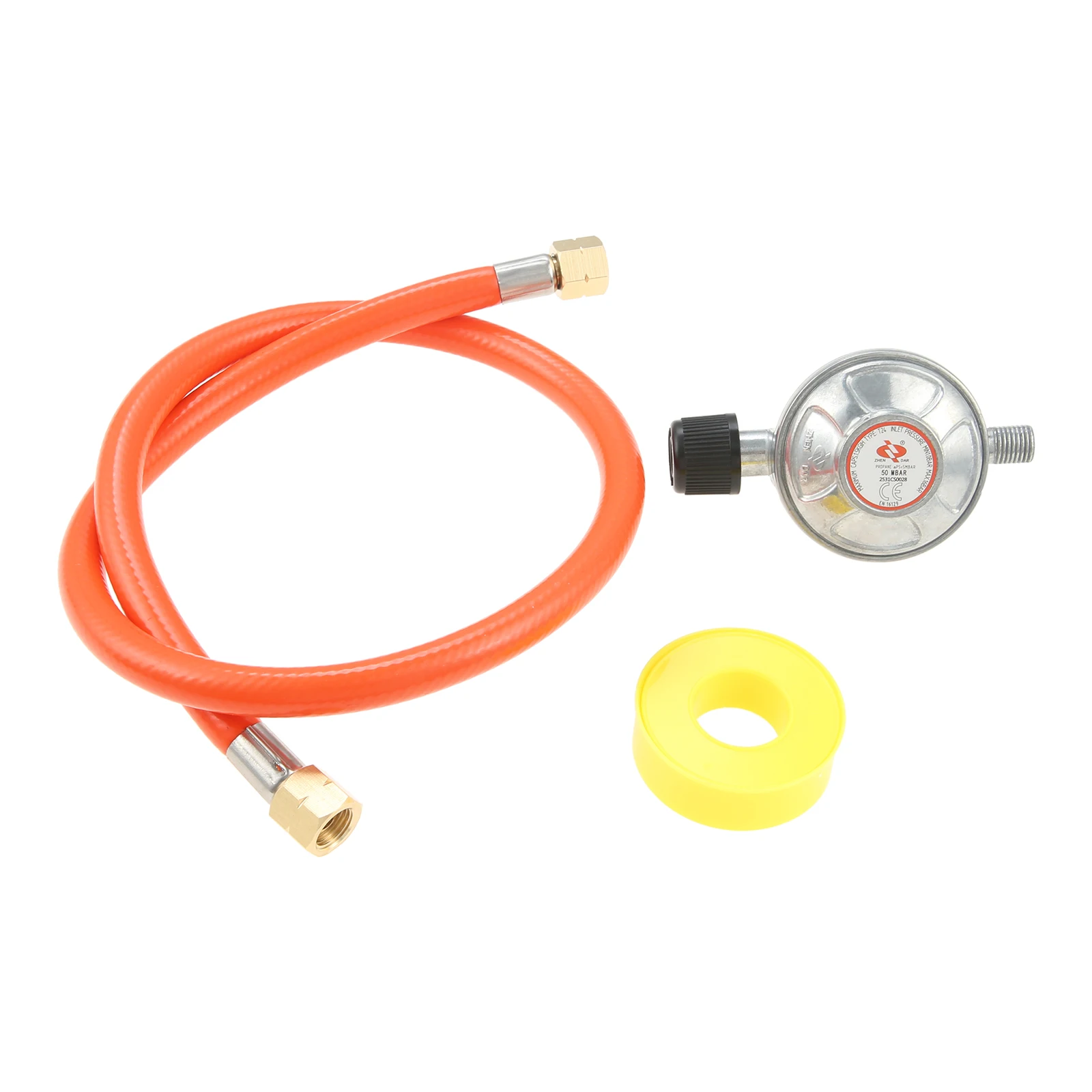 Gas Hose Pressure Regulator Set 50mbar Gas Hose 80cm Regulator with Screw Connection 1/4 Inch Left X 7/16 Inch for Heater Stove