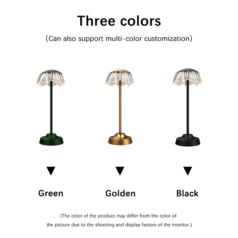 Luxury Modern Bedside Touch Night Light Portable Usb Battery Rechargeable Cordless Led Crystal Firework Table Lamp Restaurant