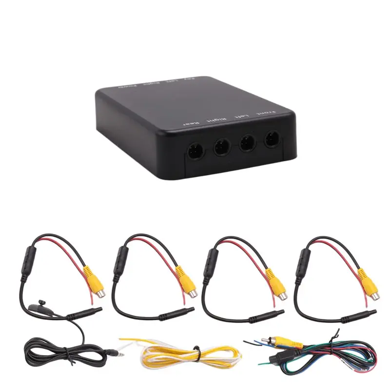 

4 Way Cameras Switch System 360 View Car Camera Control Box For Rear Front Camera Rear View Backup Cameras For Car-A61E