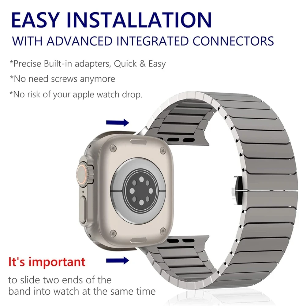 سوار تيتانيوم ملون للساعة ، سوار ربط معدني ، حزام من الفولاذ المقاوم للصدأ ، 46 ، الترا 2 ، 49 ، 45 ، 42 ، 44 ، 38 ، 40 Apple ، 41 أو