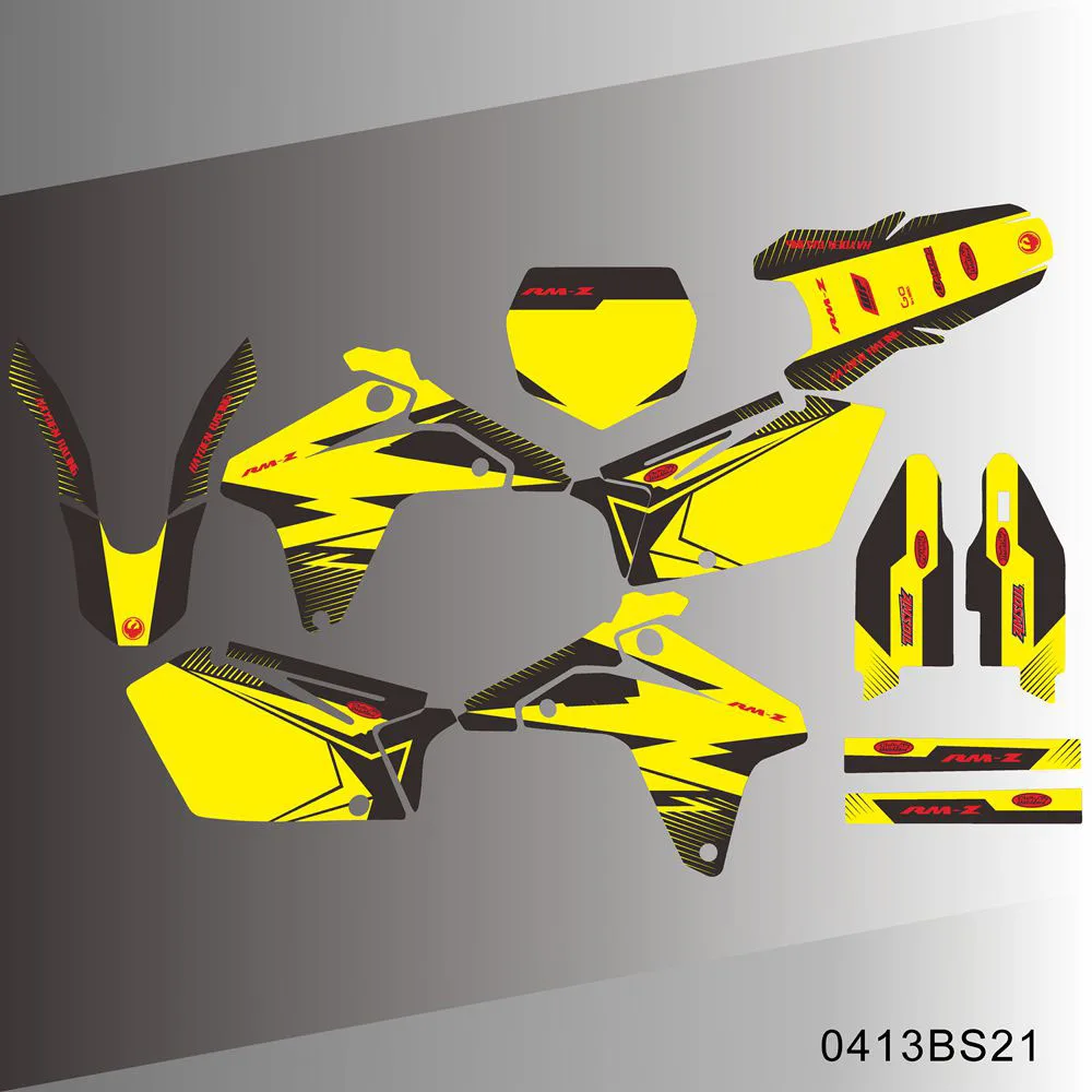 For SUZUKI RMZ450 RMZ 450 RM 450Z 2005 2006 Graphics Decals Stickers Motorcycle Background Custom Number Name