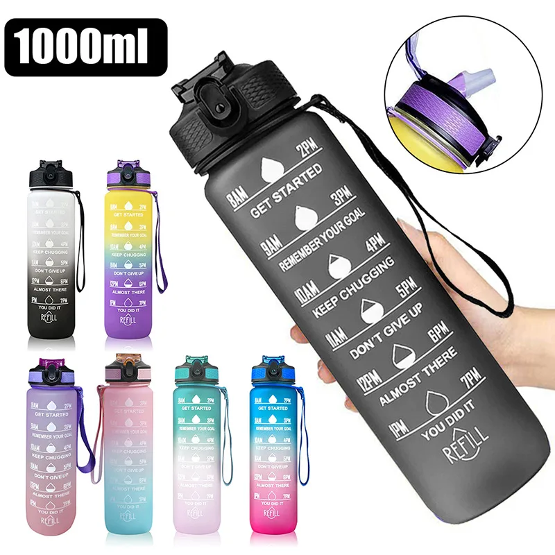 

Large Capacity Water Bottle, Leakproof Drinking Bottles, Outdoor Travel Gym Fitness Jugs for Kitchen, 1 Liter