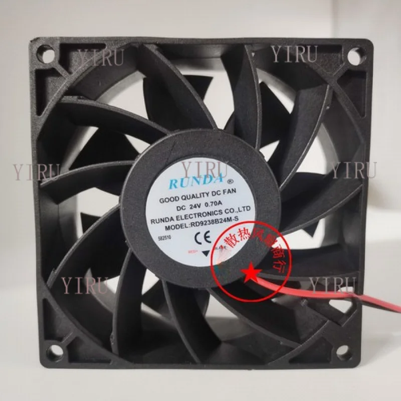 

L 1 PCS for RUNDA Fan RD9238B24M-S DC24V 0.7A 92*92*38mm 2 Wire cooling fan