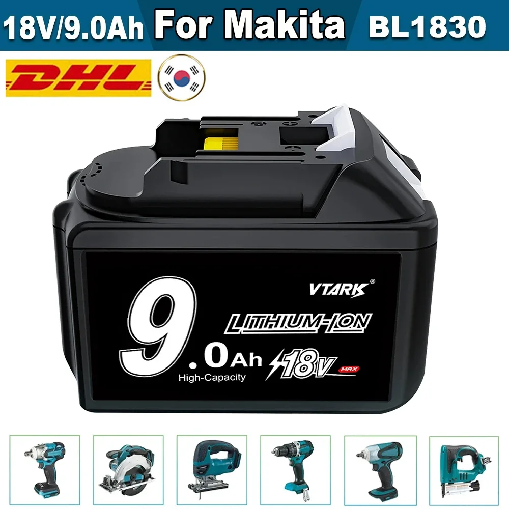 

Новый аккумулятор Makita 18 в 9000 мАч BL1830 BL1830B BL1840 BL1840B BL1850 BL1850B, аккумуляторная батарея с индикатором роста