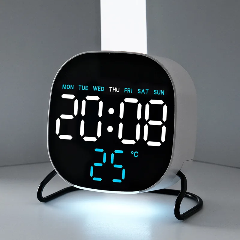Desktop LED Clock with Alarm Function and Night Light Multifunction Digital Timer for Home Office Use