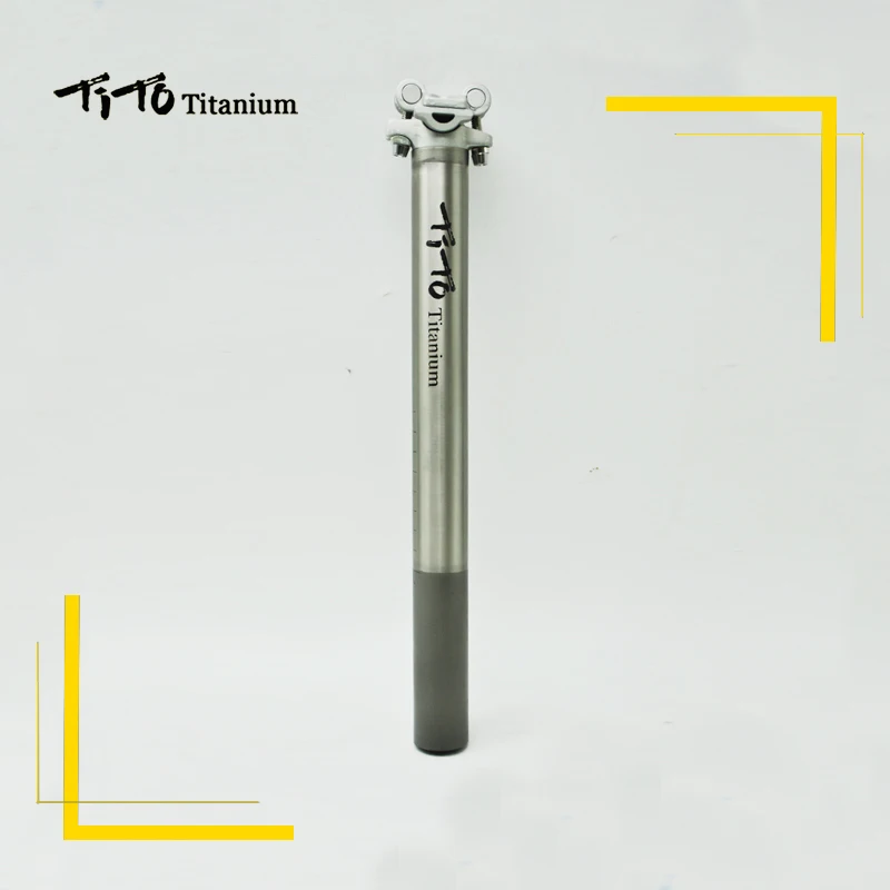 Tito Titanium Alloy Bike Seat Post 27.2/30.9/31.6mm MTB Road Bicycle Seatpost Length 350mm Aluminum Head Bicycle Seat Parts