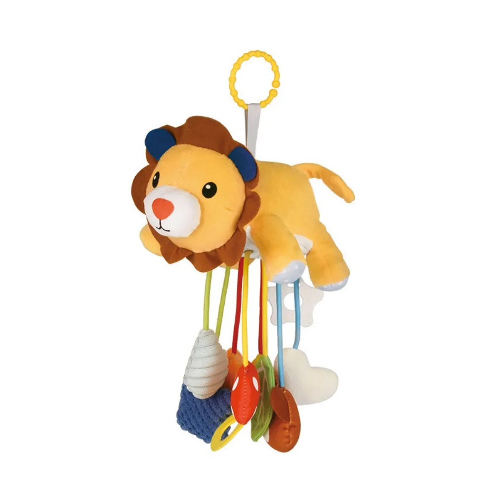 ของตกแต่งรถเข็นเด็กแบบสัมผัสลายสัตว์น่ารัก ที่จับมือ กระจกบิด ตุ๊กตาสัตว์ติดเตียง กระดิ่งตุ๊กตา ของเล่นกัดแทะนุ่ม